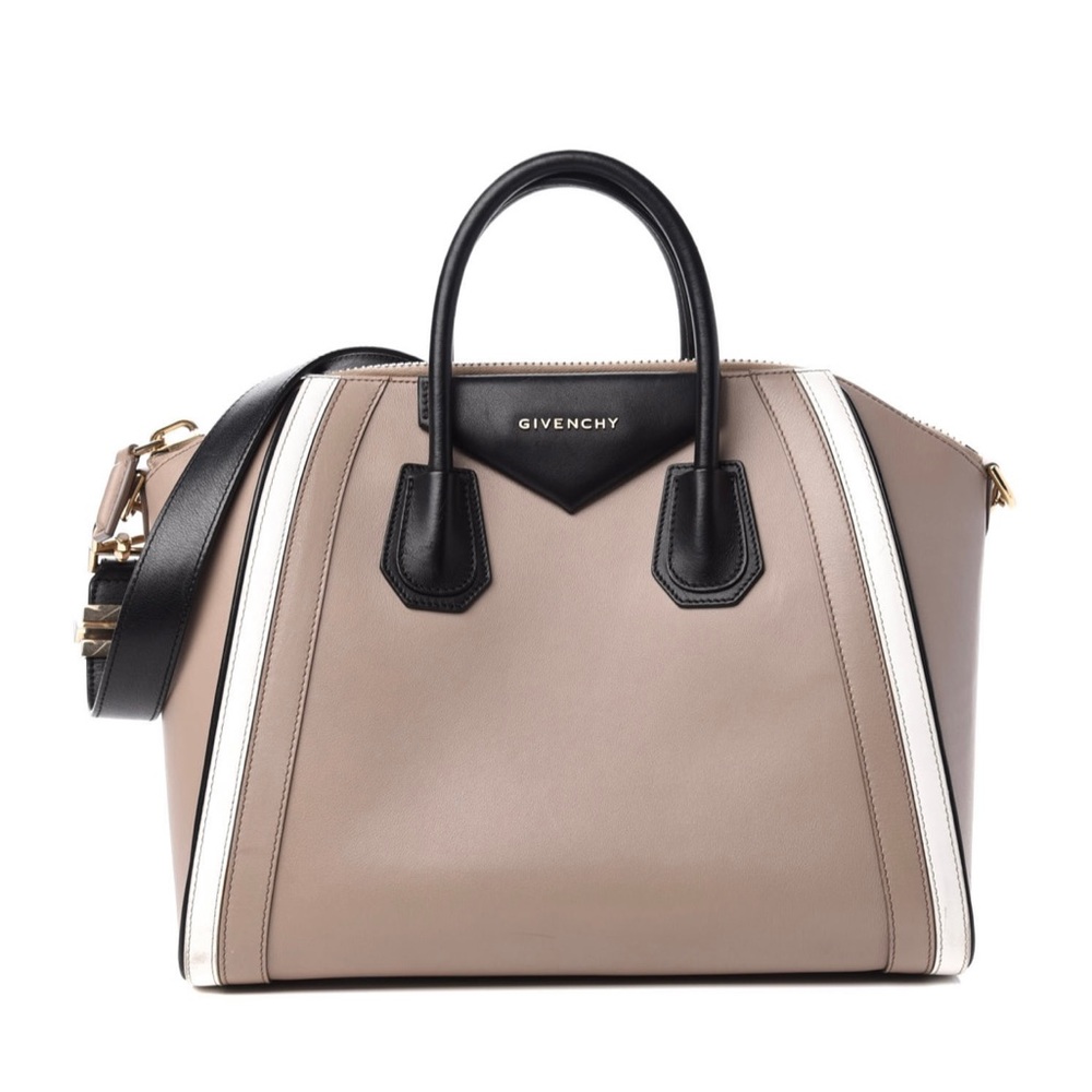 Calfskin Medium Tri-Color Antigona Beige Black White